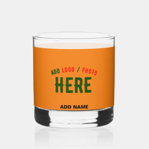 STYLISH MODERN CUSTOM DARK ORANGE VERIFIED BRANDED WHISKEY GLASS