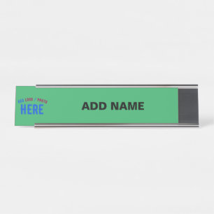 STYLISH MODERN CUSTOM EMERALD GREEN VERIFIED BRAND DESK NAME PLATE