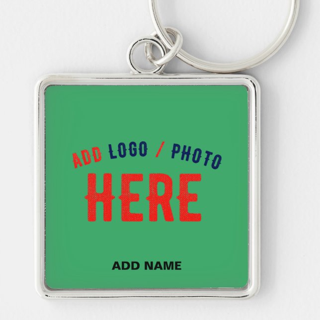STYLISH MODERN CUSTOM EMERALD GREEN VERIFIED BRAND KEY RING (Front)