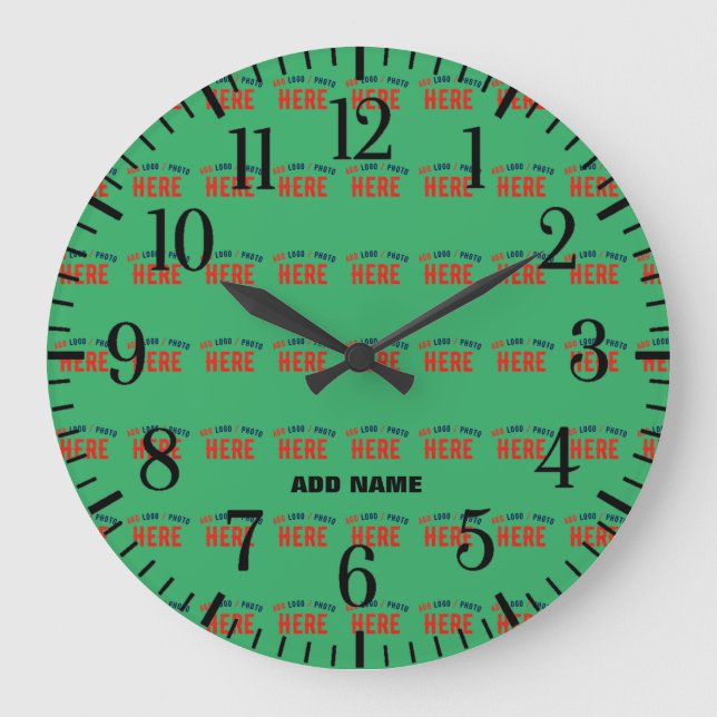 STYLISH MODERN CUSTOM EMERALD GREEN VERIFIED BRAND LARGE CLOCK (Front)