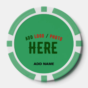 STYLISH MODERN CUSTOM EMERALD GREEN VERIFIED BRAND POKER CHIPS