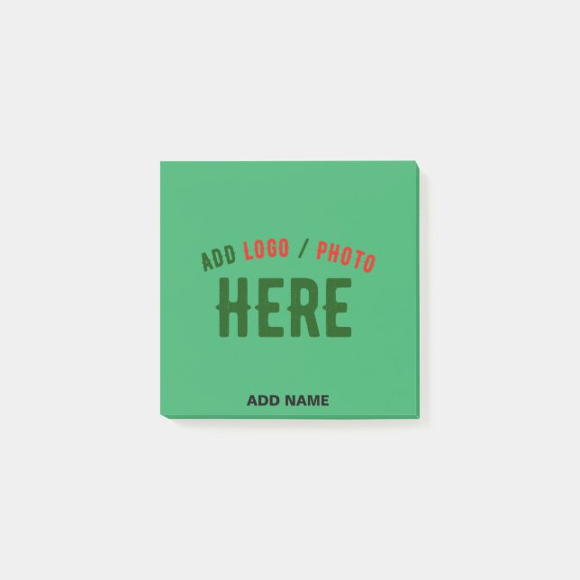 STYLISH MODERN CUSTOM EMERALD GREEN VERIFIED BRAND POST-IT NOTES (Front)