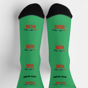 STYLISH MODERN CUSTOM EMERALD GREEN VERIFIED BRAND SOCKS