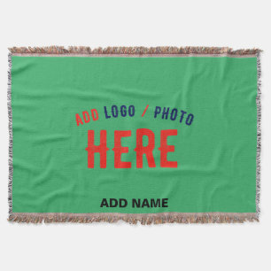 STYLISH MODERN CUSTOM EMERALD GREEN VERIFIED BRAND THROW BLANKET