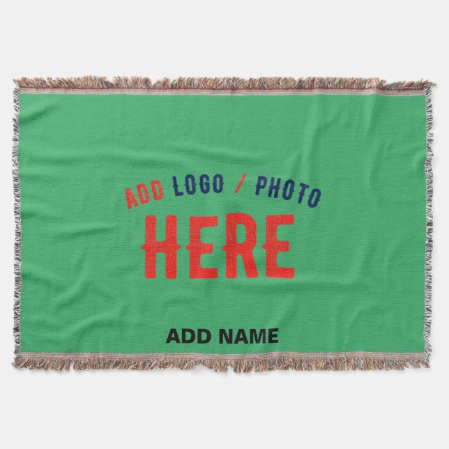 STYLISH MODERN CUSTOM EMERALD GREEN VERIFIED BRAND THROW BLANKET (Front)