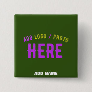 STYLISH MODERN CUSTOM FOREST GREEN VERIFIED BRAND 15 CM SQUARE BADGE