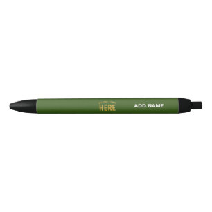 STYLISH MODERN CUSTOM FOREST GREEN VERIFIED BRAND BLACK INK PEN