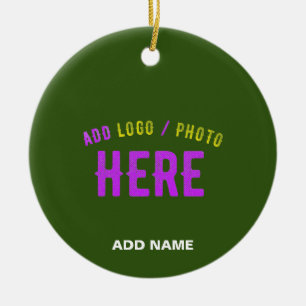 STYLISH MODERN CUSTOM FOREST GREEN VERIFIED BRAND CERAMIC ORNAMENT