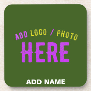 STYLISH MODERN CUSTOM FOREST GREEN VERIFIED BRAND COASTER