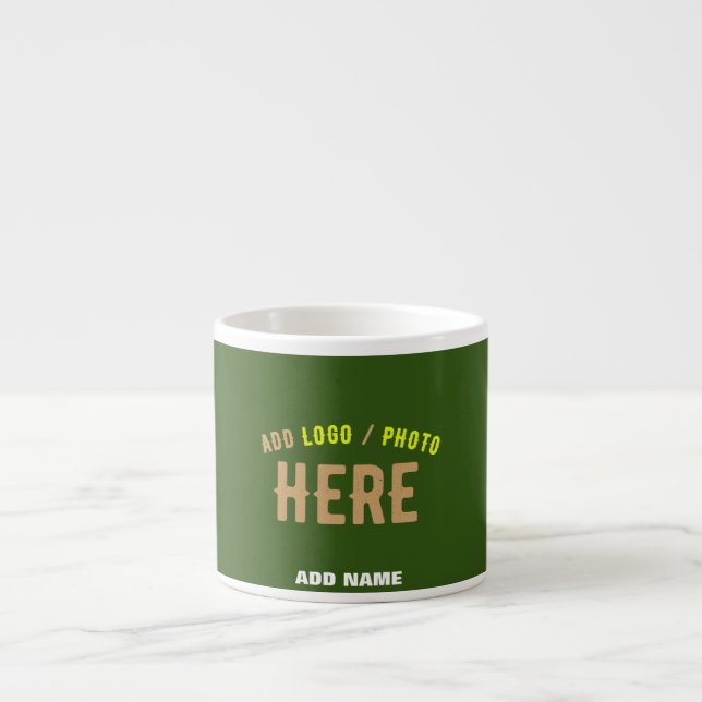 STYLISH MODERN CUSTOM FOREST GREEN VERIFIED BRAND ESPRESSO CUP (Front)