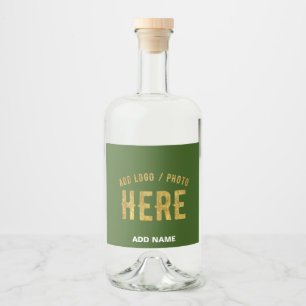 STYLISH MODERN CUSTOM FOREST GREEN VERIFIED BRAND LIQUOR BOTTLE LABEL
