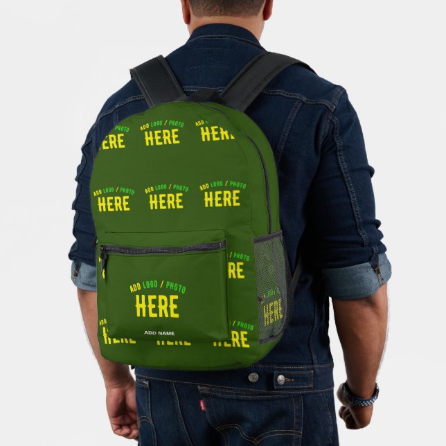 STYLISH MODERN CUSTOM FOREST GREEN VERIFIED BRAND PRINTED BACKPACK (Insitu (Model))