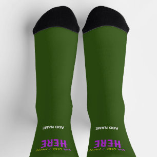 STYLISH MODERN CUSTOM FOREST GREEN VERIFIED BRAND SOCKS