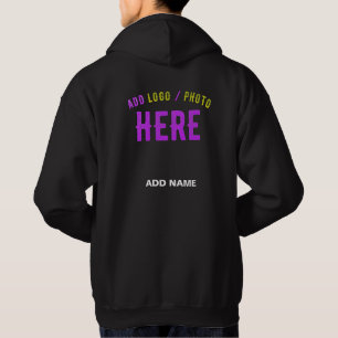 STYLISH MODERN CUSTOM FRONT AND BACK BLACK BRANDED HOODIE