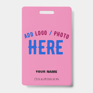STYLISH MODERN CUSTOM HOT PINK BRANDED RETRACTABLE ID BADGE
