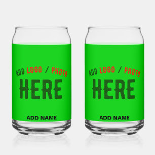 STYLISH MODERN CUSTOM LIME GREEN VERIFIED BRANDED CAN GLASS