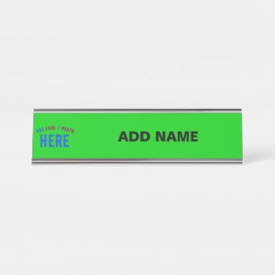 STYLISH MODERN CUSTOM LIME GREEN VERIFIED BRANDED DESK NAME PLATE