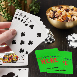 STYLISH MODERN CUSTOM LIME GREEN VERIFIED BRANDED PLAYING CARDS