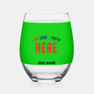 STYLISH MODERN CUSTOM LIME GREEN VERIFIED BRANDED STEMLESS WINE GLASS
