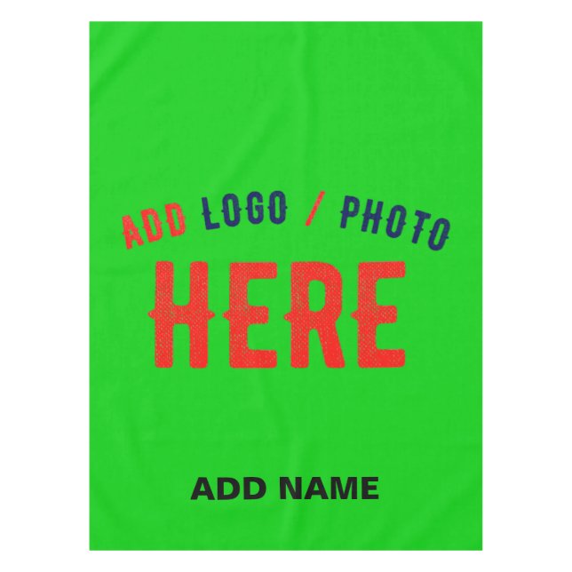 STYLISH MODERN CUSTOM LIME GREEN VERIFIED BRANDED TABLECLOTH (Front)