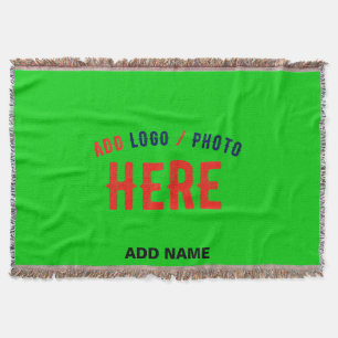 STYLISH MODERN CUSTOM LIME GREEN VERIFIED BRANDED THROW BLANKET