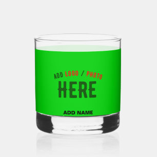 STYLISH MODERN CUSTOM LIME GREEN VERIFIED BRANDED WHISKEY GLASS