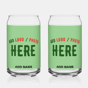STYLISH MODERN CUSTOM MINT GREEN VERIFIED BRANDED CAN GLASS