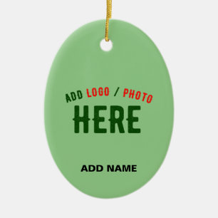 STYLISH MODERN CUSTOM MINT GREEN VERIFIED BRANDED CERAMIC ORNAMENT