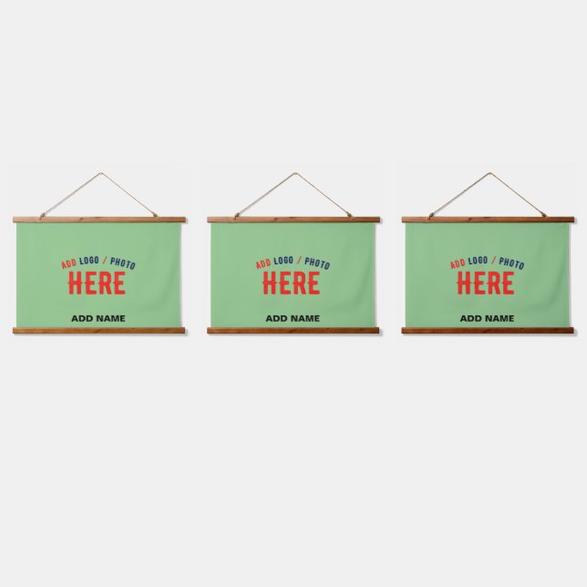 STYLISH MODERN CUSTOM MINT GREEN VERIFIED BRANDED HANGING TAPESTRY (Triple)