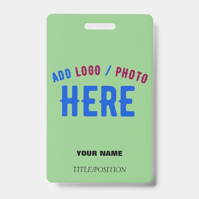 STYLISH MODERN CUSTOM MINT GREEN VERIFIED BRANDED ID BADGE (Front)
