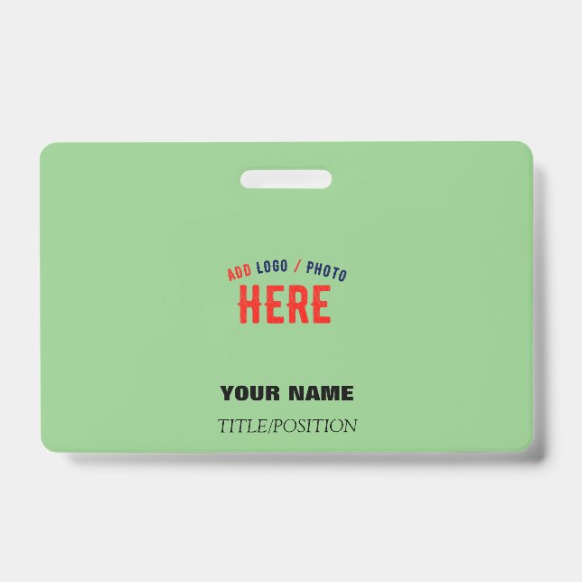 STYLISH MODERN CUSTOM MINT GREEN VERIFIED BRANDED ID BADGE (Front)