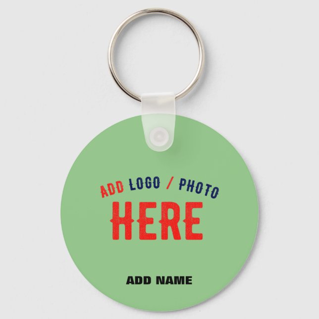 STYLISH MODERN CUSTOM MINT GREEN VERIFIED BRANDED KEY RING (Front)