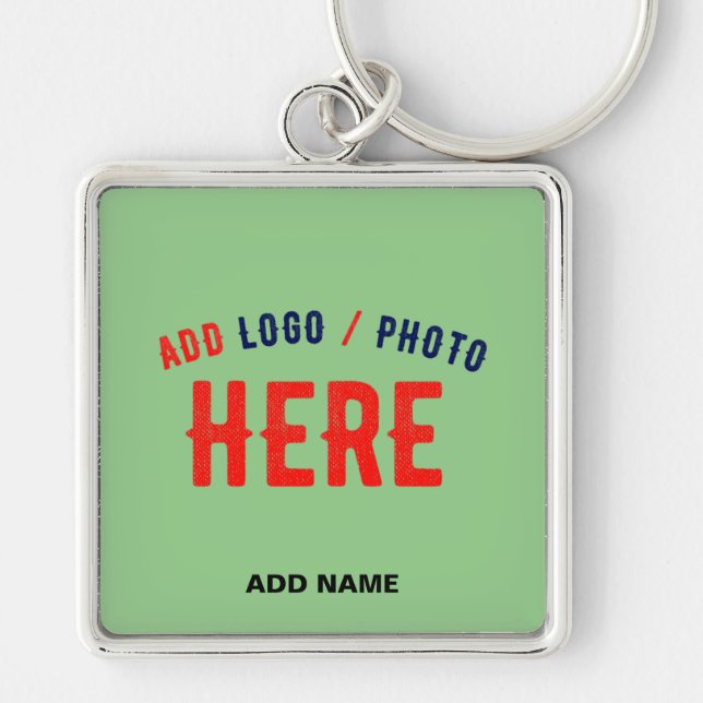STYLISH MODERN CUSTOM MINT GREEN VERIFIED BRANDED KEY RING (Front)