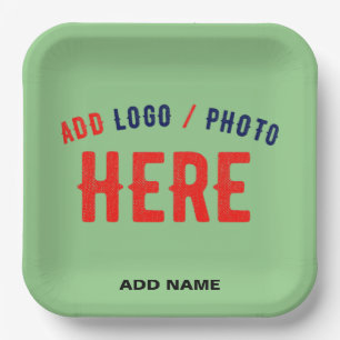 STYLISH MODERN CUSTOM MINT GREEN VERIFIED BRANDED PAPER PLATE
