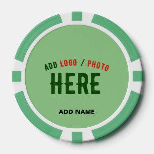 STYLISH MODERN CUSTOM MINT GREEN VERIFIED BRANDED POKER CHIPS