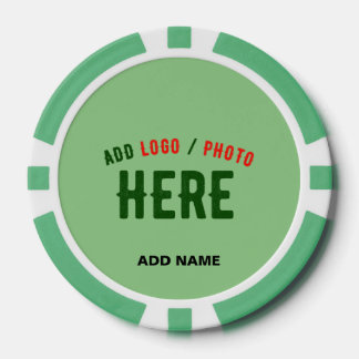 STYLISH MODERN CUSTOM MINT GREEN VERIFIED BRANDED POKER CHIPS