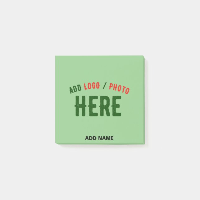 STYLISH MODERN CUSTOM MINT GREEN VERIFIED BRANDED POST-IT NOTES (Front)