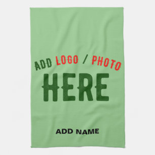 STYLISH MODERN CUSTOM MINT GREEN VERIFIED BRANDED TEA TOWEL