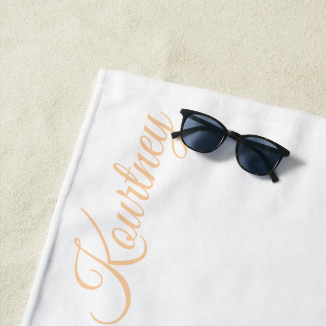 STYLISH MODERN CUSTOM NAME BRIDE BACHELOR PARTY  BEACH TOWEL (In Situ)