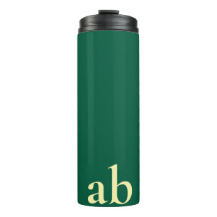 STYLISH MODERN CUSTOM NAME DARK GREEN GYM TRAVEL THERMAL TUMBLER