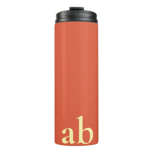 STYLISH MODERN CUSTOM NAME ORANGE GYM TRAVEL THERMAL TUMBLER