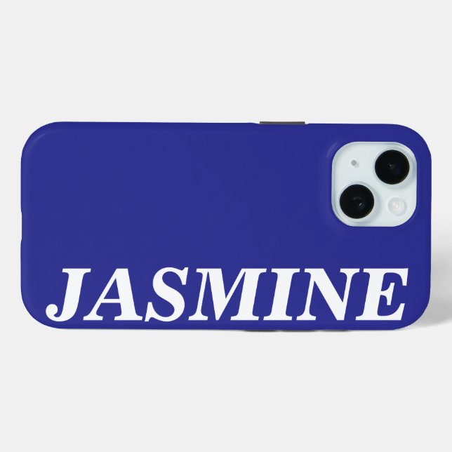 STYLISH MODERN CUSTOM NAME SOLID BLUE COLOUR Case-Mate iPhone CASE (Back (Horizontal))