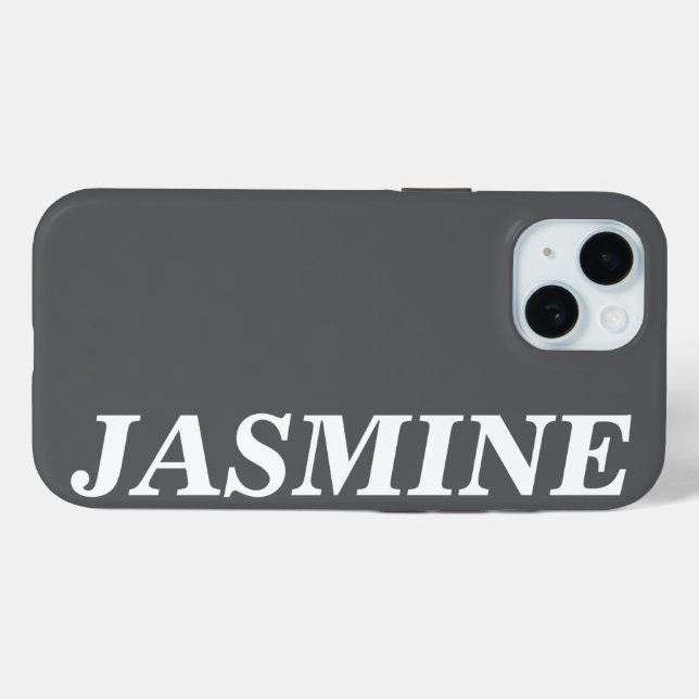 STYLISH MODERN CUSTOM NAME SOLID DARK GREY COLOUR Case-Mate iPhone CASE (Back (Horizontal))