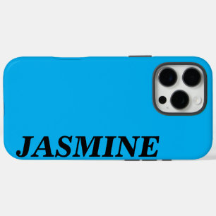 STYLISH MODERN CUSTOM NAME SOLID SKY BLUE COLOUR  iPhone 16 PRO MAX CASE