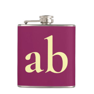  STYLISH MODERN CUSTOM NAME WINE BEIGE  WEDDING HIP FLASK