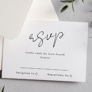 Stylish Modern Custom Names Tuxedo Gold Wedding RSVP Card