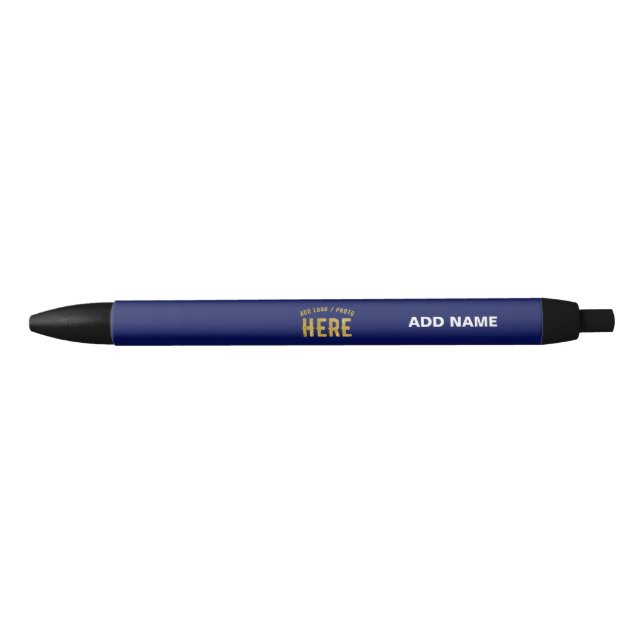 STYLISH MODERN CUSTOM NAVY BLUE VERIFIED BRANDED BLACK INK PEN (Front)