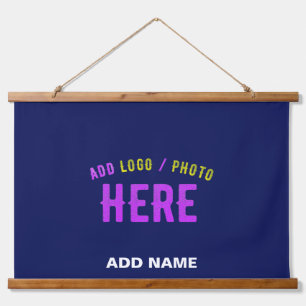 STYLISH MODERN CUSTOM NAVY BLUE VERIFIED BRANDED HANGING TAPESTRY