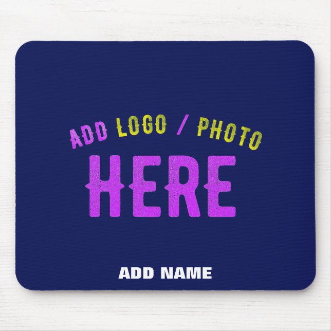 STYLISH MODERN CUSTOM NAVY BLUE VERIFIED BRANDED MOUSE PAD (Front)