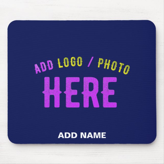 STYLISH MODERN CUSTOM NAVY BLUE VERIFIED BRANDED MOUSE PAD (Front)